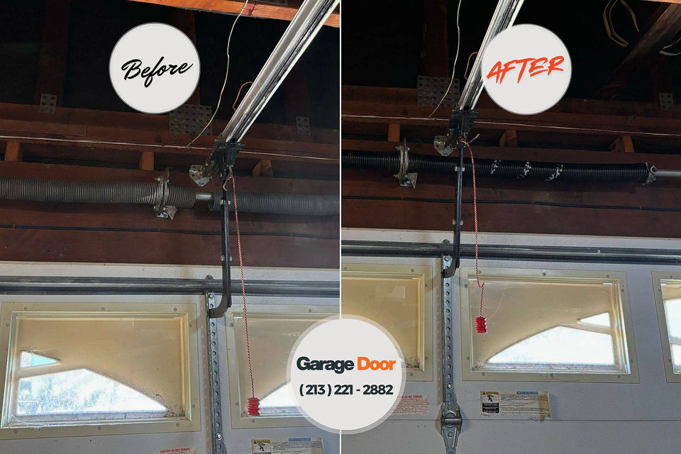 Before and after: garage door repair Rochester, WA
